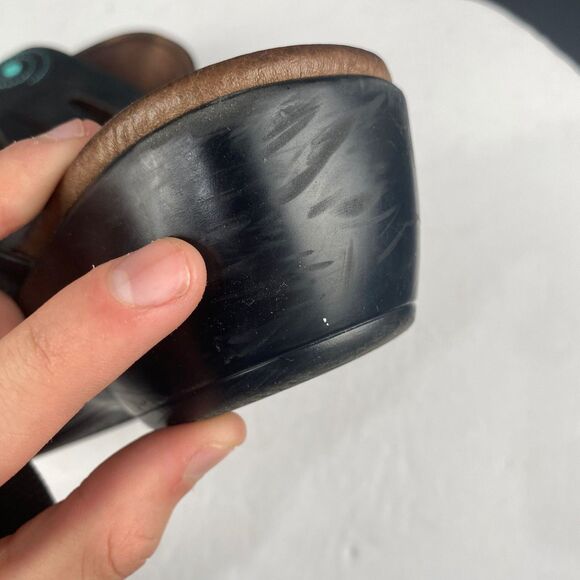 Dansko Women's size 41 Dixie Full Grain Black/Turquoise Women's Sandals Leather - Picture 10 of 16